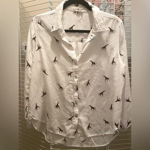White Giraffe Button Down